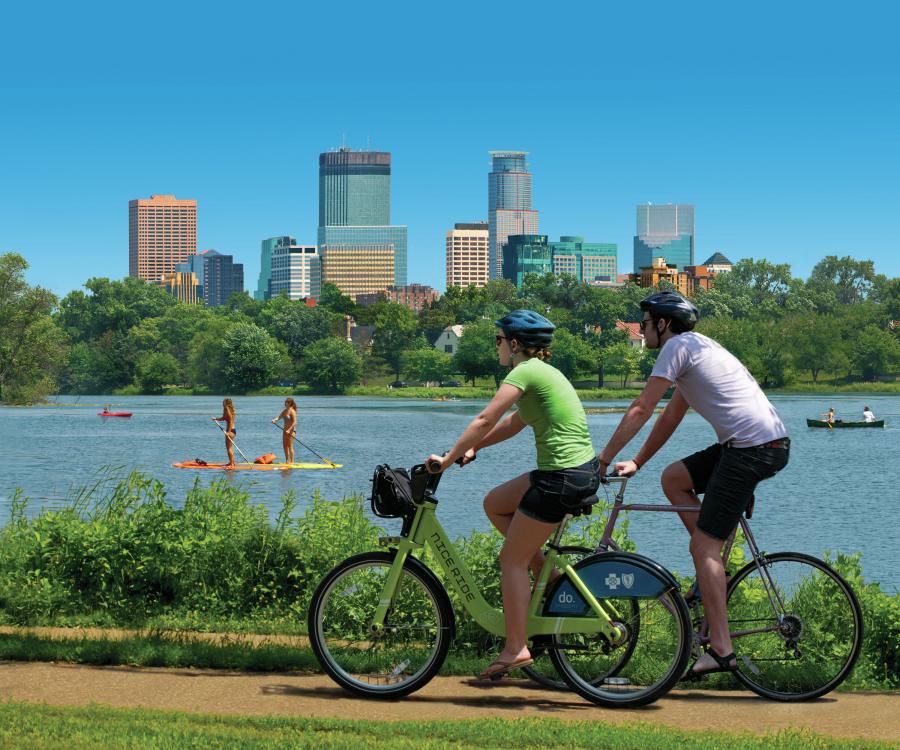 Chain of Lakes bike trails in Minneapolis